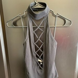 Black express choker bodysuit